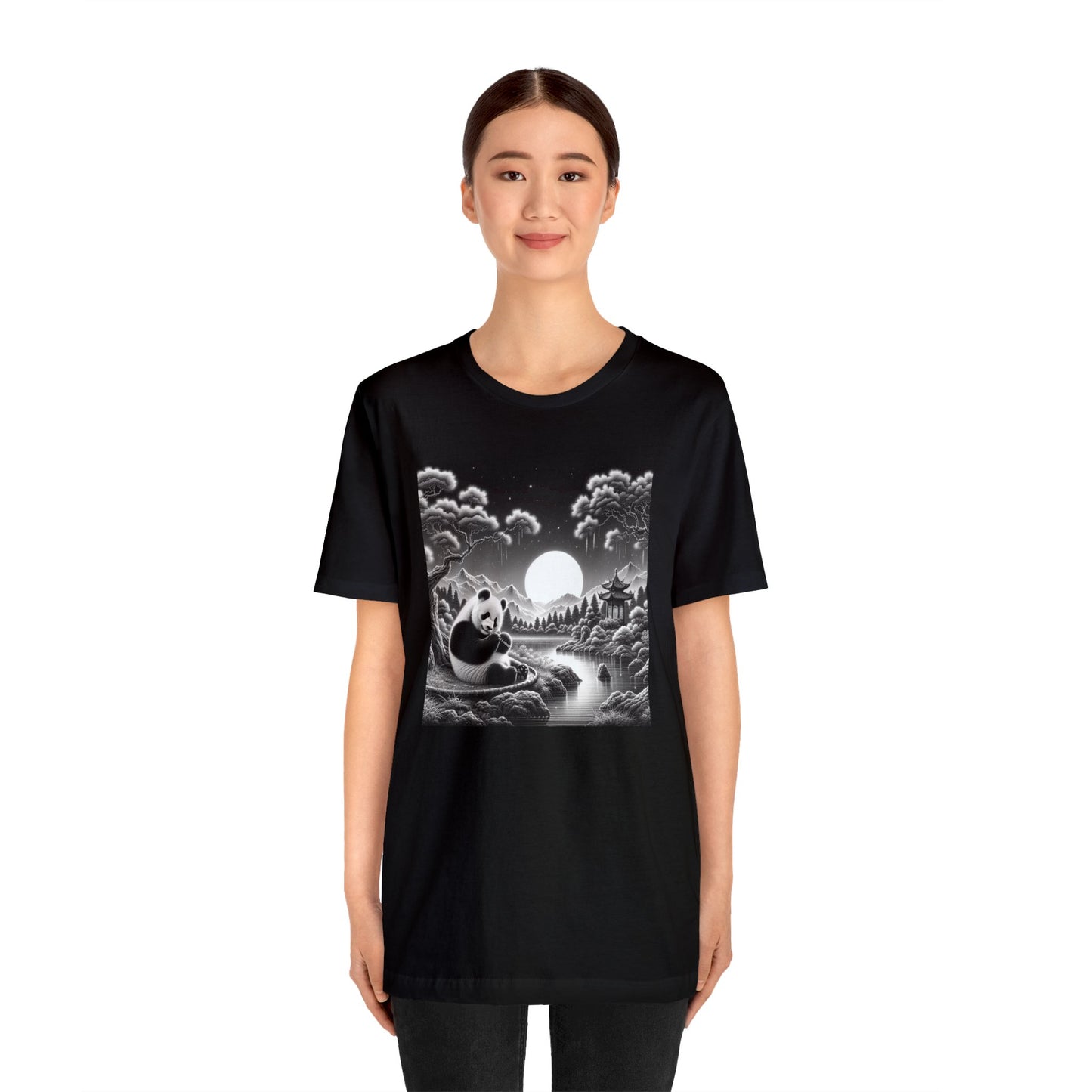 "Panda's Moonlit Majesty"-  Tshirt