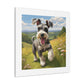 Vibrant Schnauzer Frolicking Canvas