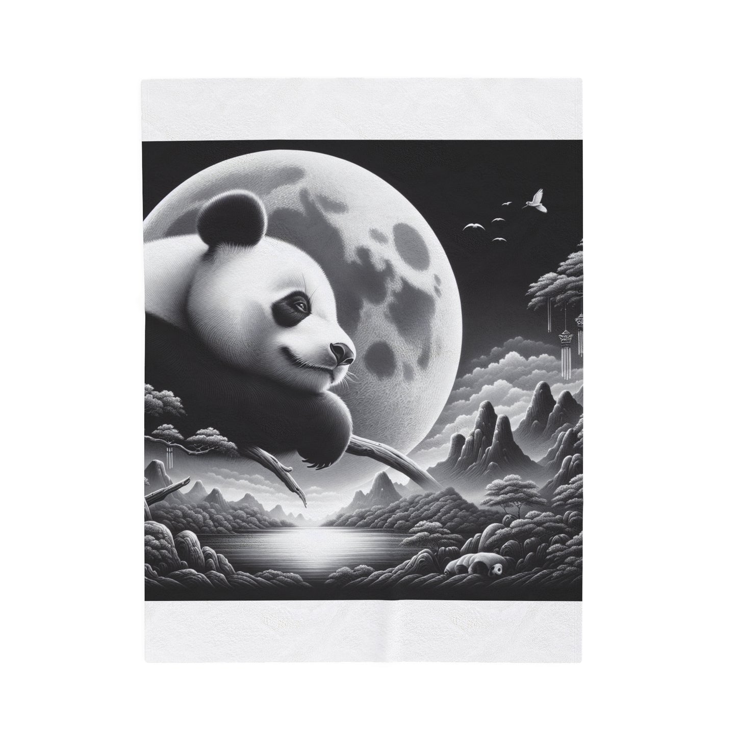 "Panda's Moonlight Serenade" -Blanket