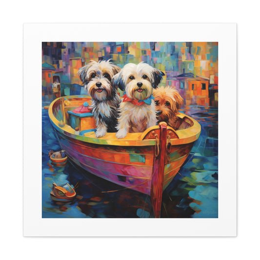 "Fauvist Dogs in a Boat"