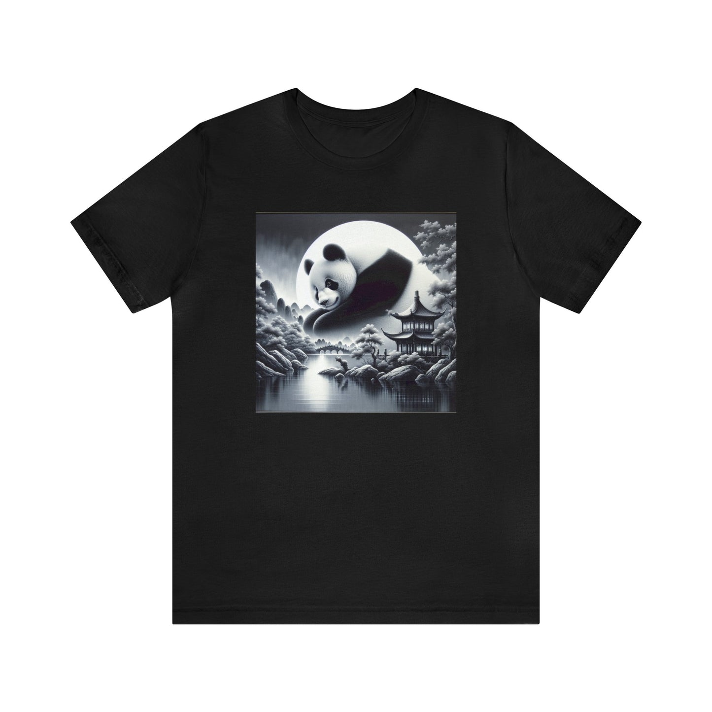 "Serene Moonlit Masterpiece: China's Panda"-  Tshirt