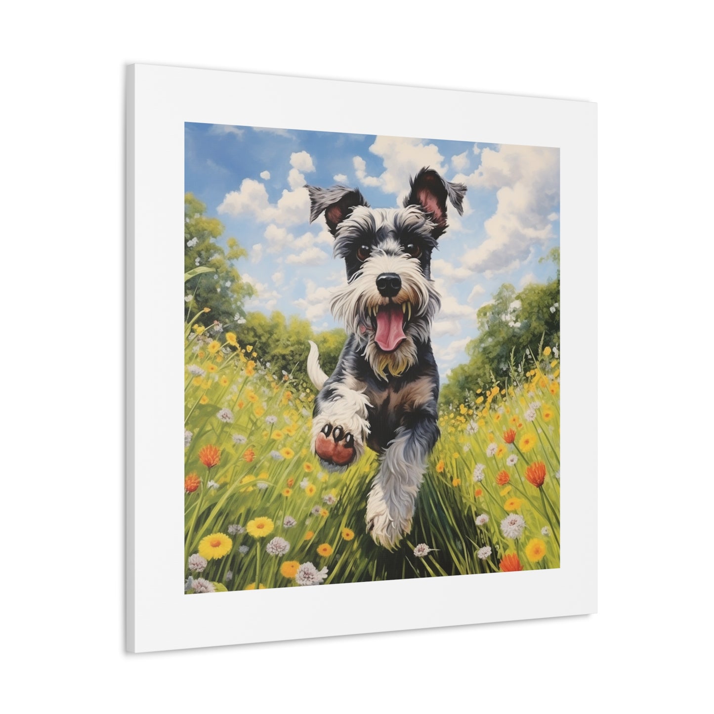 Joyful Mini Schnauzer Canvas