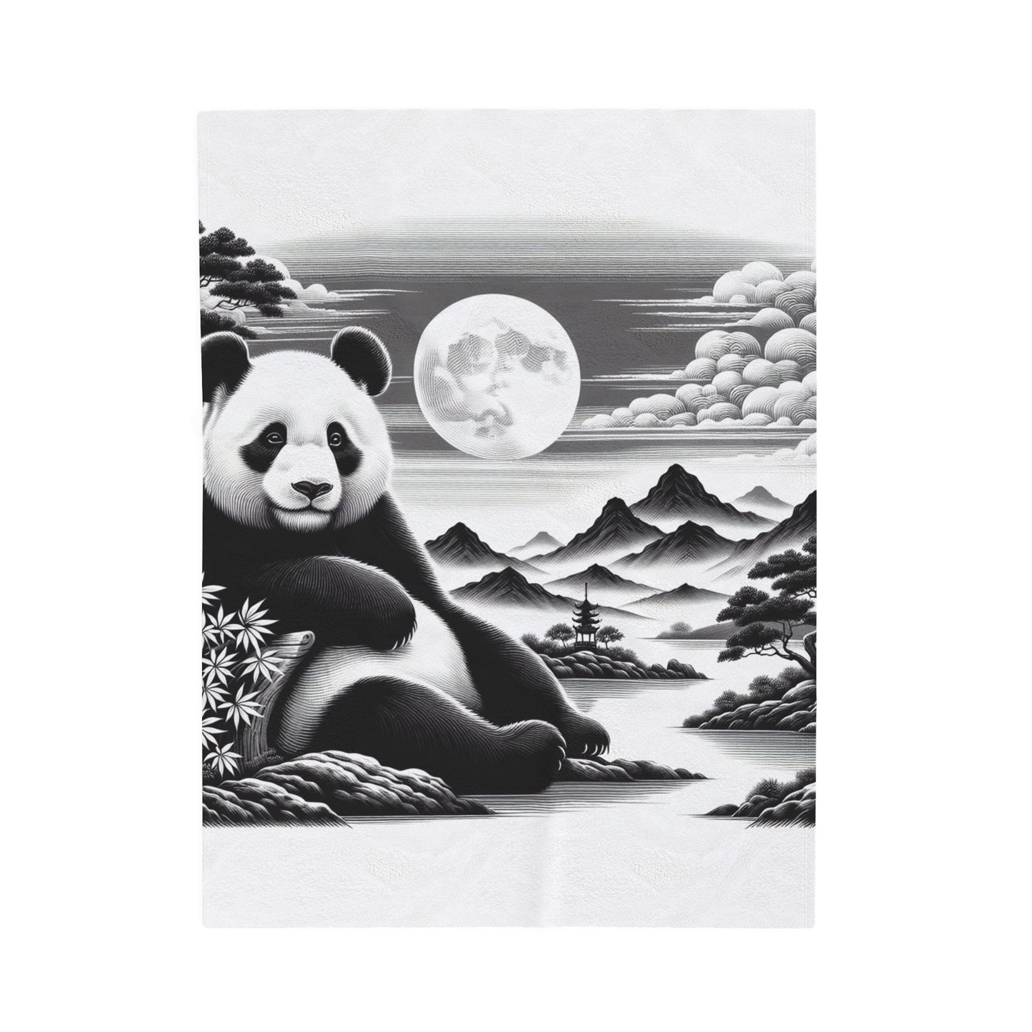 "Panda Moonlight" -Blanket