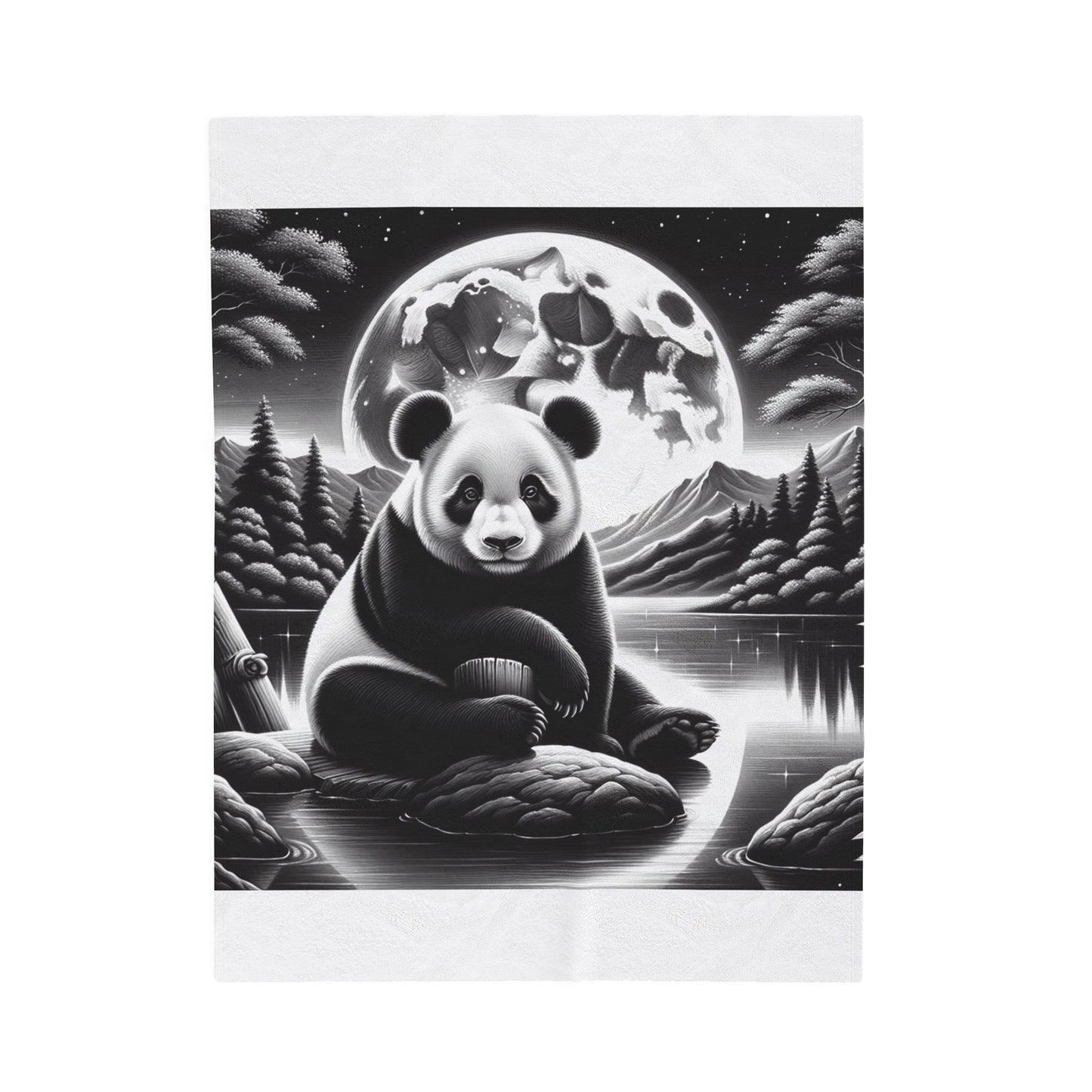 "Moonlit Panda Serenity" -Blanket