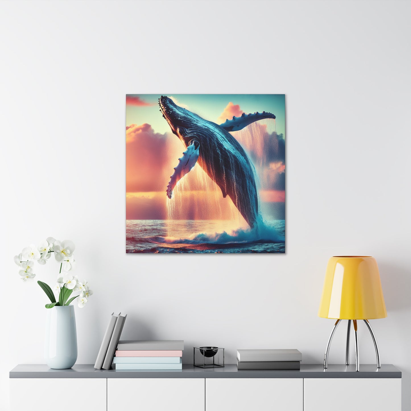 "Sunset Soar: Whale Leap"