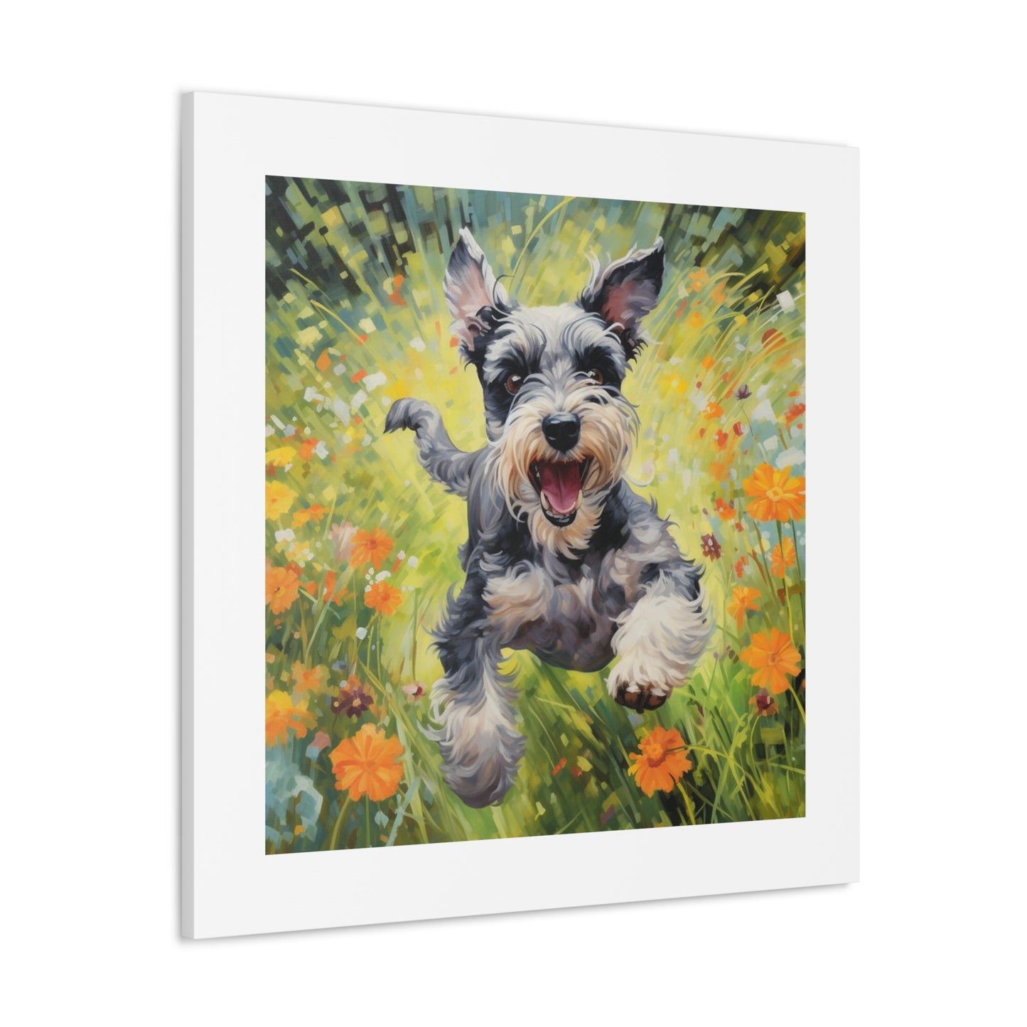 "Cheerful Schnauzer in Spring"