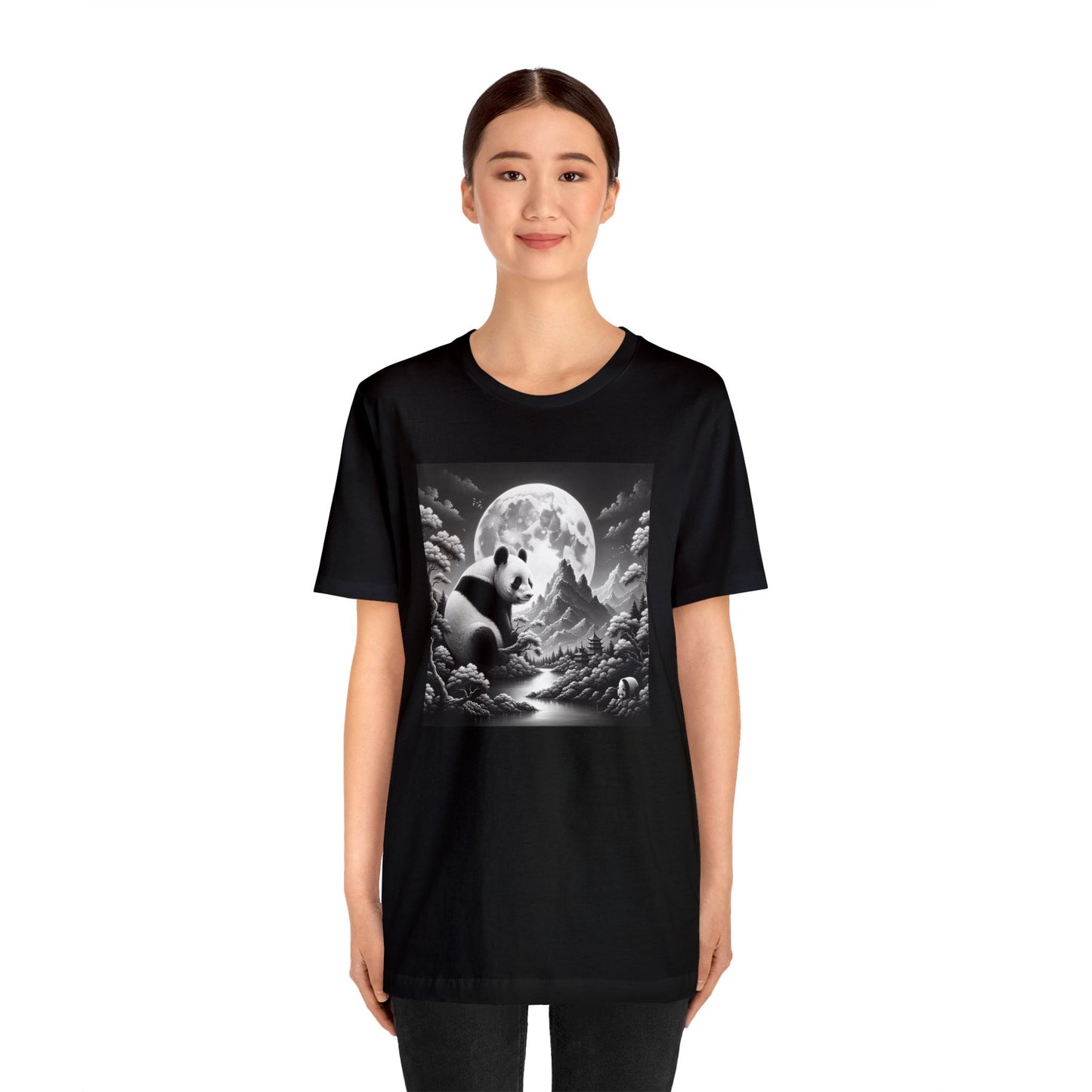 "Moonlit Panda Majesty"-  Tshirt