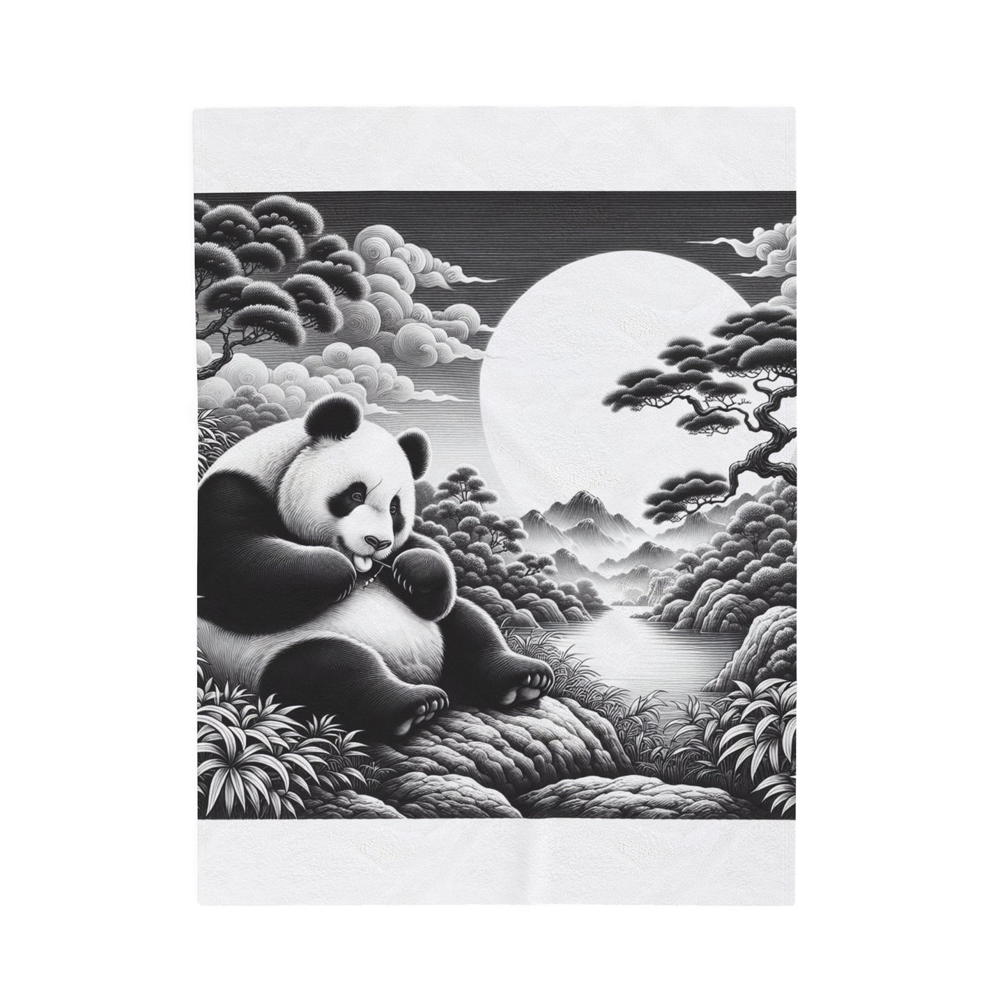 "Panda's Lunar Grace" -Blanket