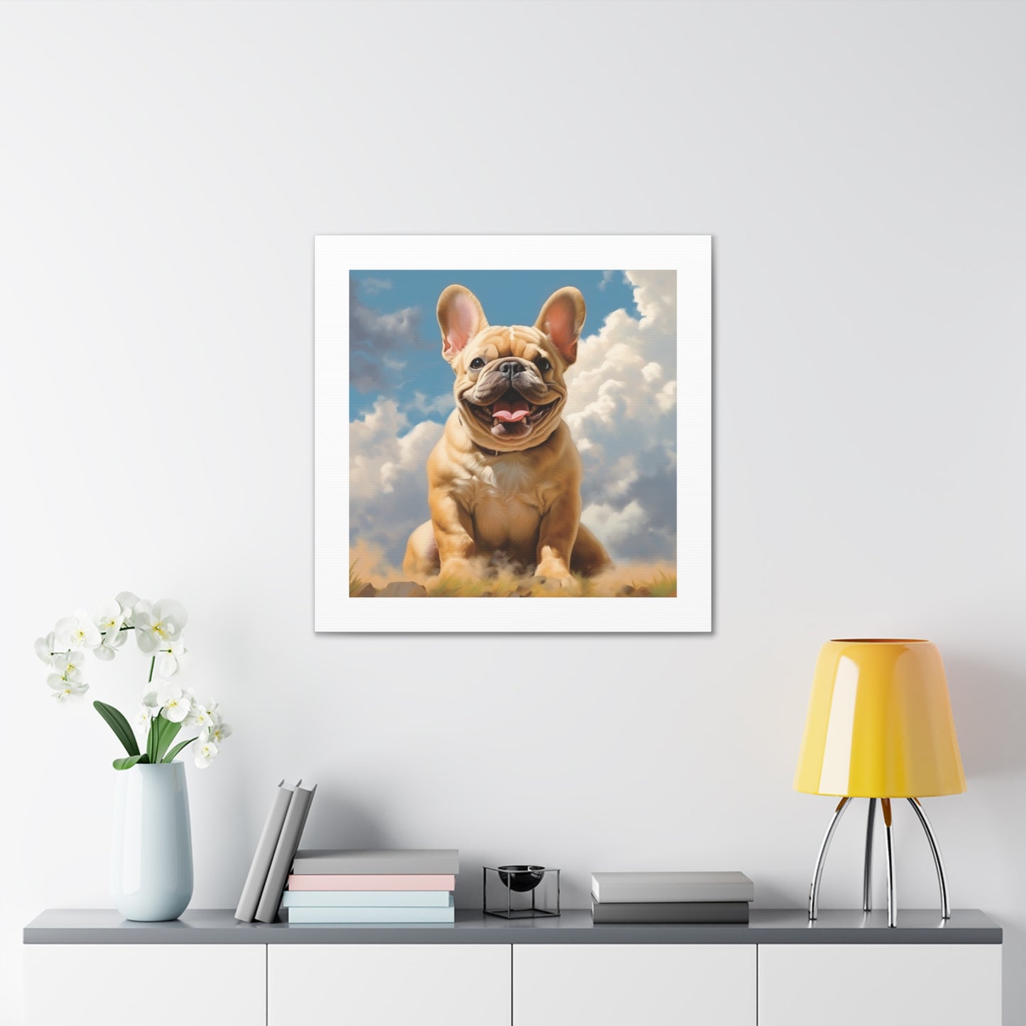 "Joyful Frenchie Clouds."