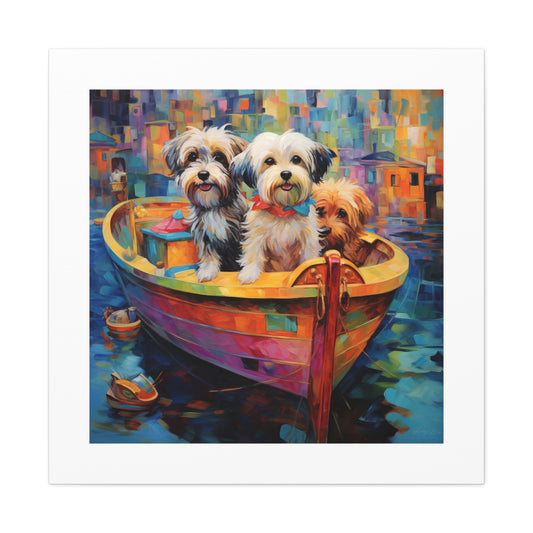 "Fauvist Dogs in a Boat"