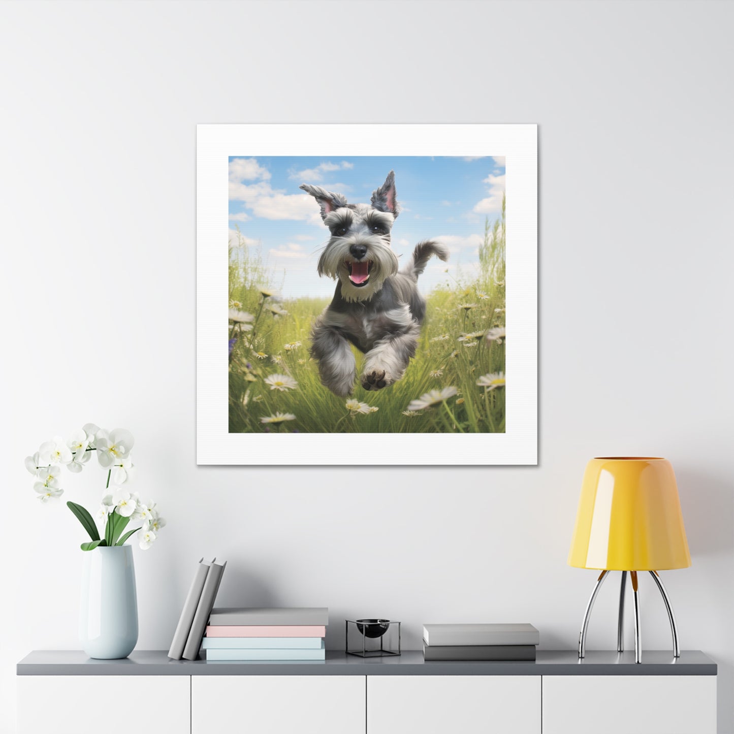 Joyful Schnauzer Canvas