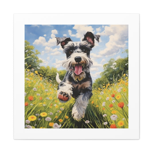 Joyful Mini Schnauzer Canvas