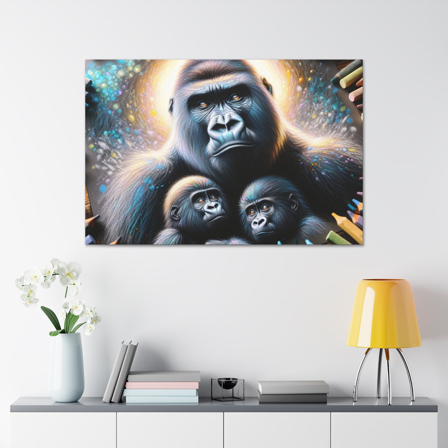 "Radiant Primate Pastel Panorama"