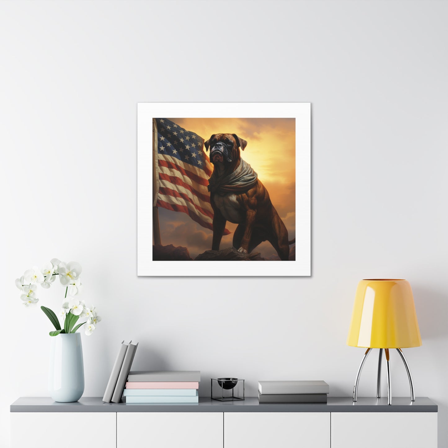 "Victory Flag Dog Canvas"