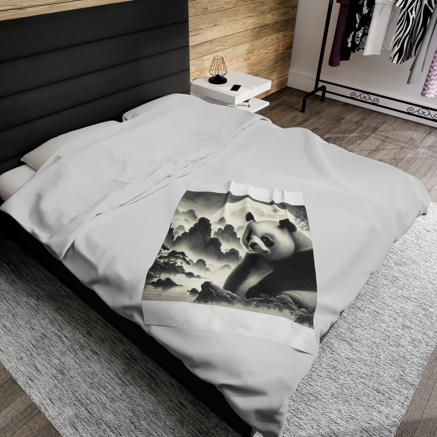 "Moonlit Panda's Grace" -Blanket