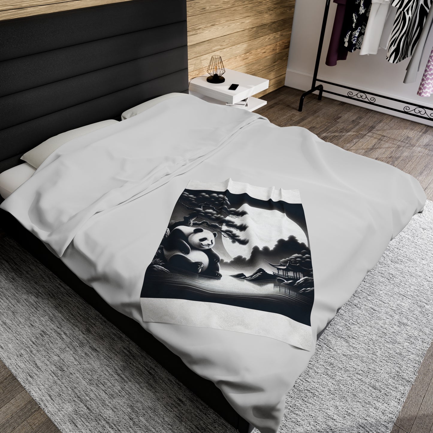 "Panda's Moonlit Majesty" -Blanket