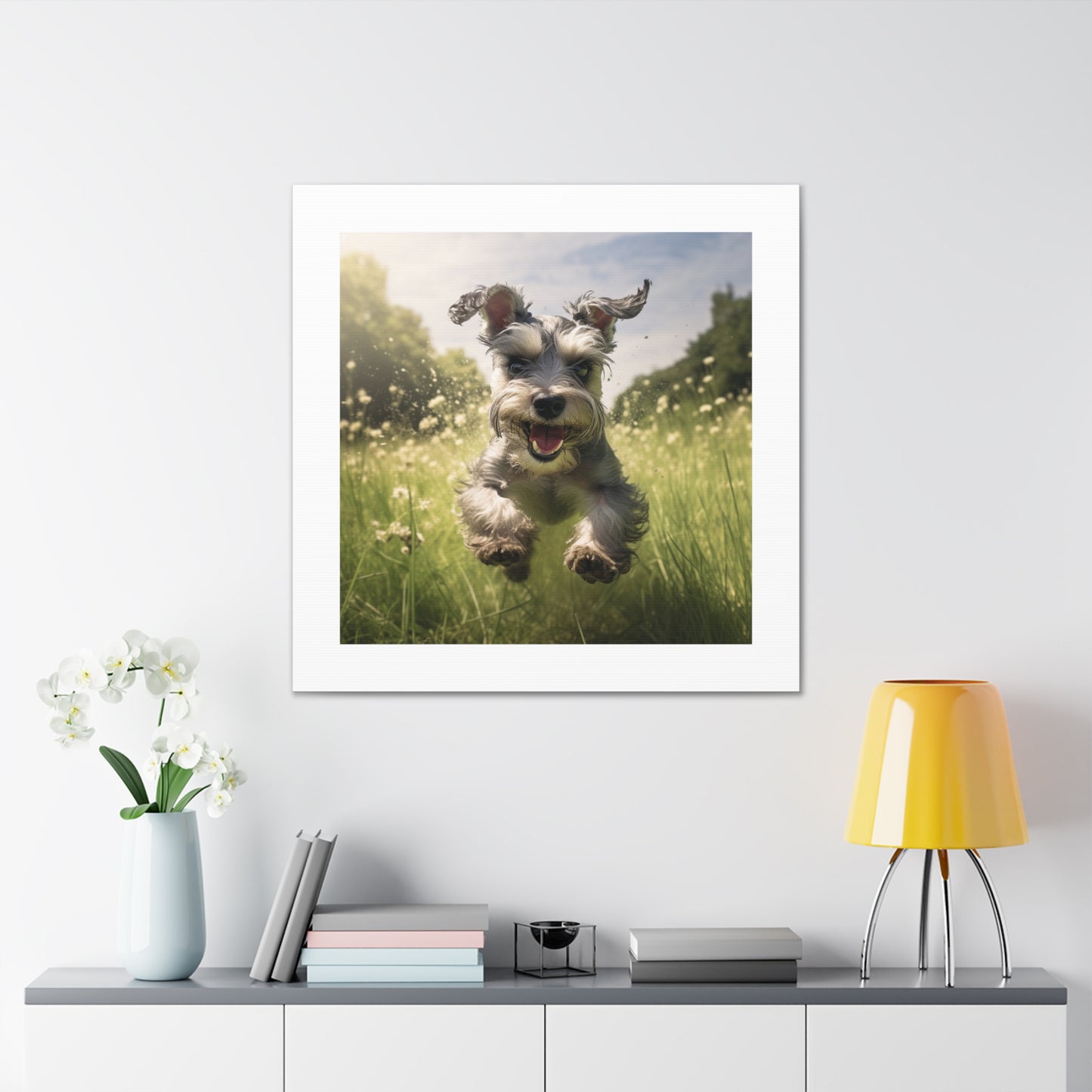 "Mini Schnauzer Joyful Pasture"