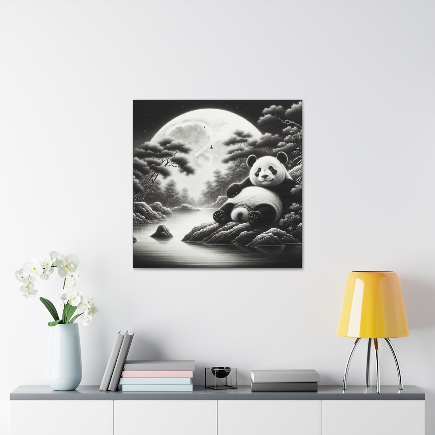 "Panda Moonlight"- Canvas