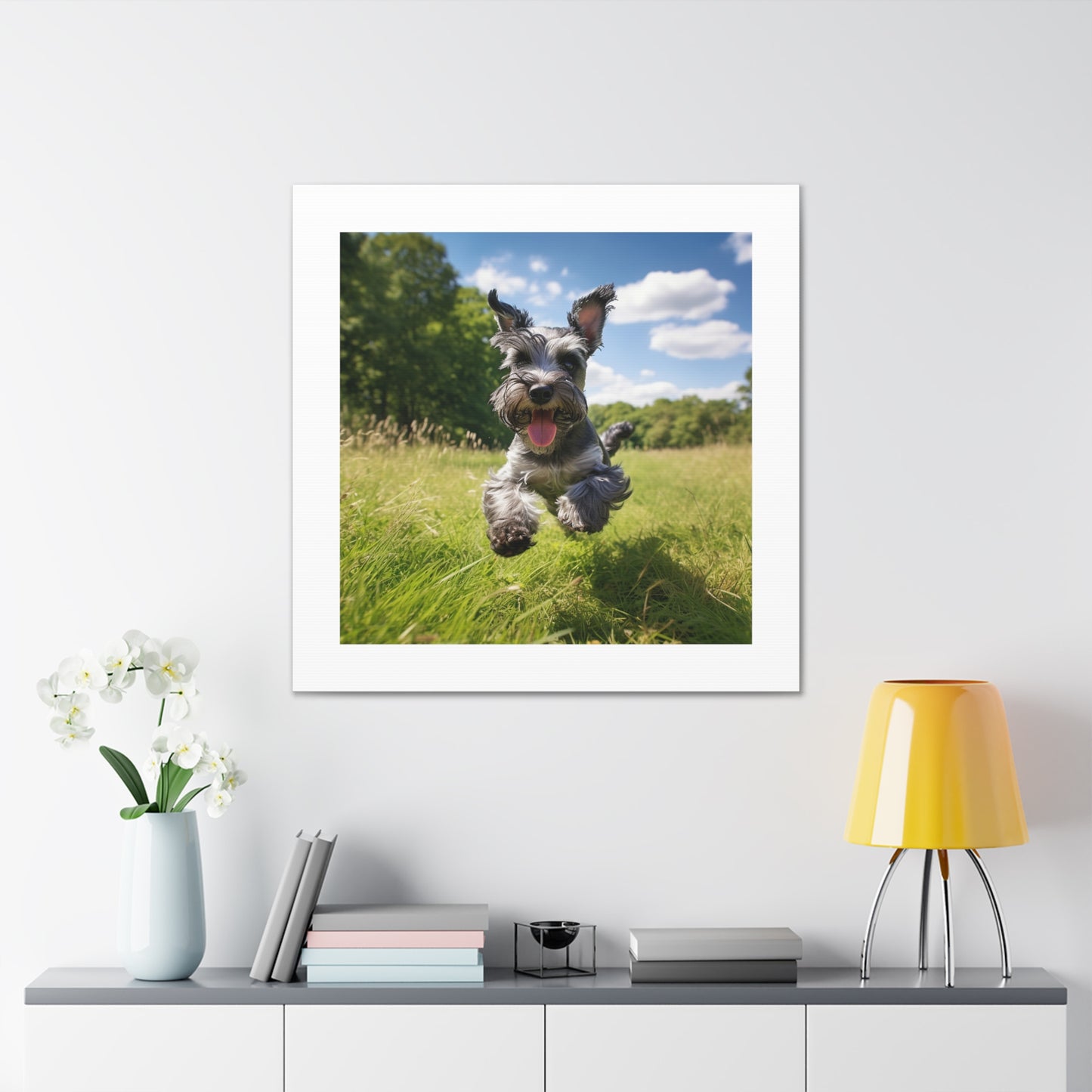 Joyful Schnauzer Pastoral Print