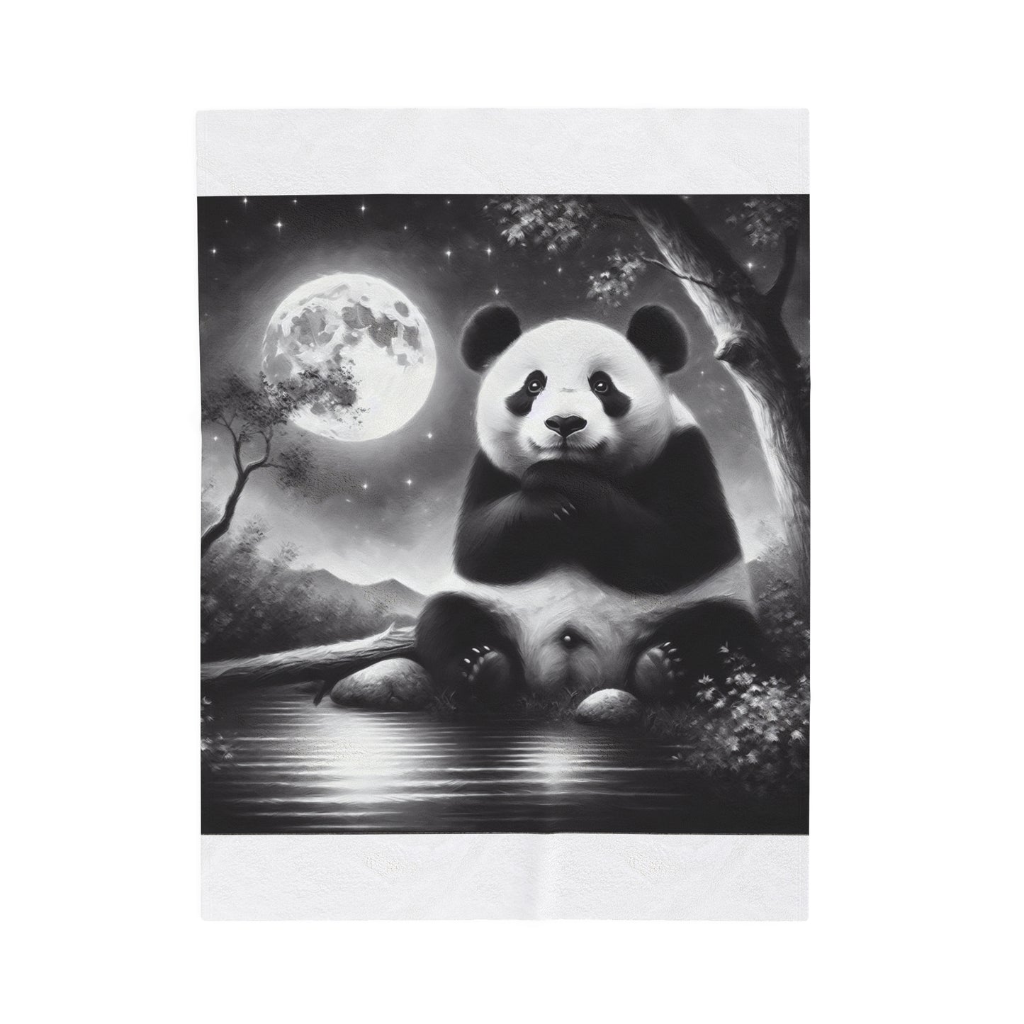 "Panda's Lunar Bliss" -Blanket