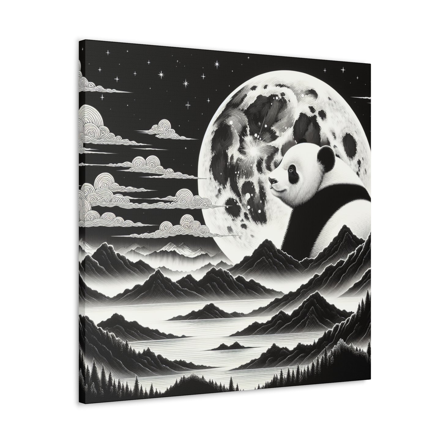 "Panda Moonlight"- Canvas