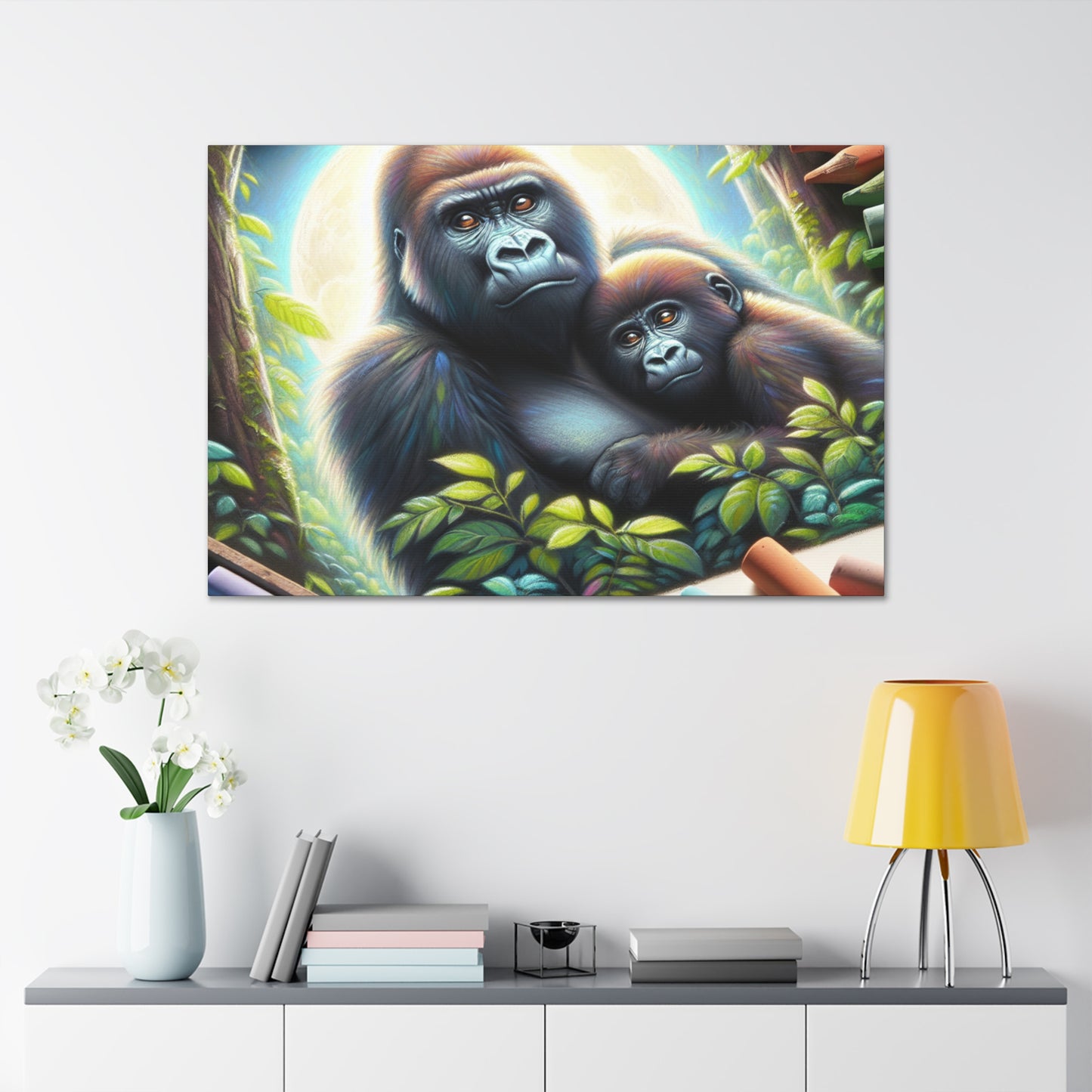 "Gorilla Glow: Pastel Panorama"