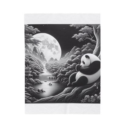 "Moonlit Panda Serenity" -Blanket