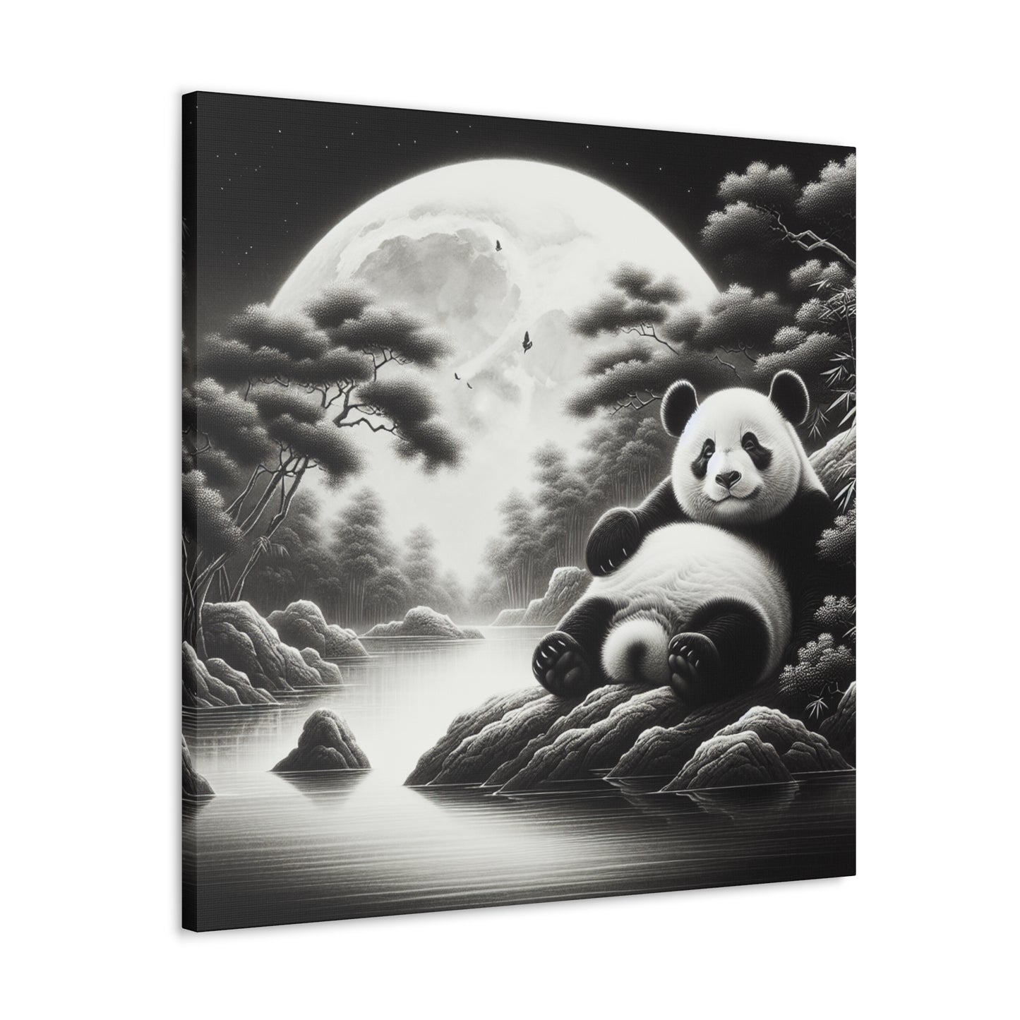 "Panda Moonlight"- Canvas