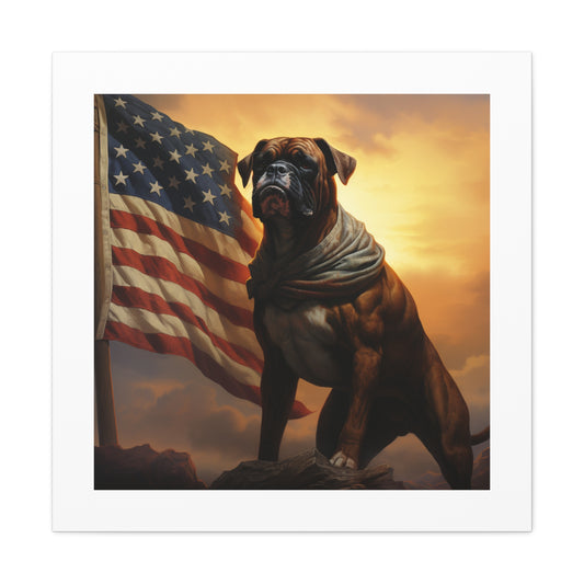 "Victory Flag Dog Canvas"