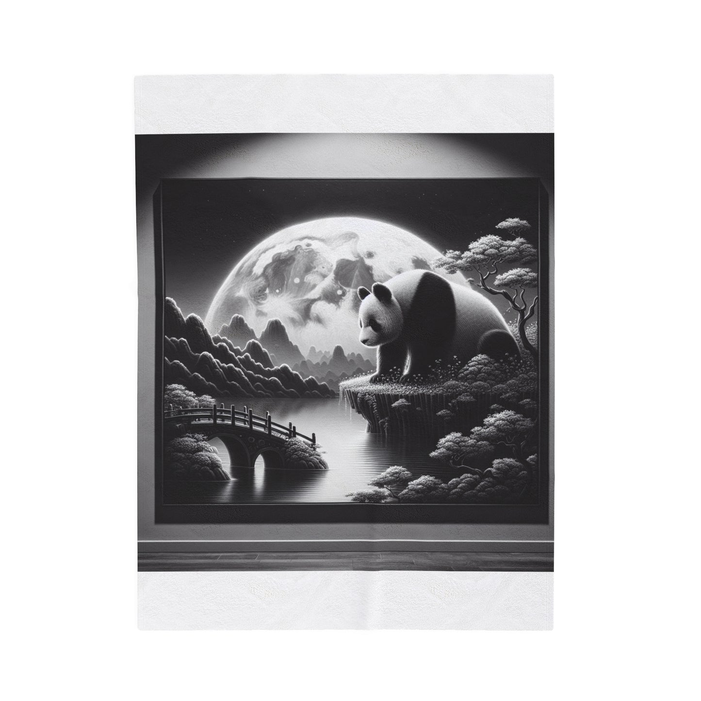 "Moonlit Zen Panda" -Blanket