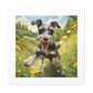 Frolicking Schnauzer Canvas Print