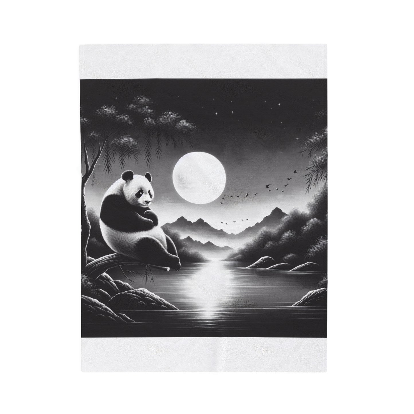 "Panda Moonscape" -Blanket
