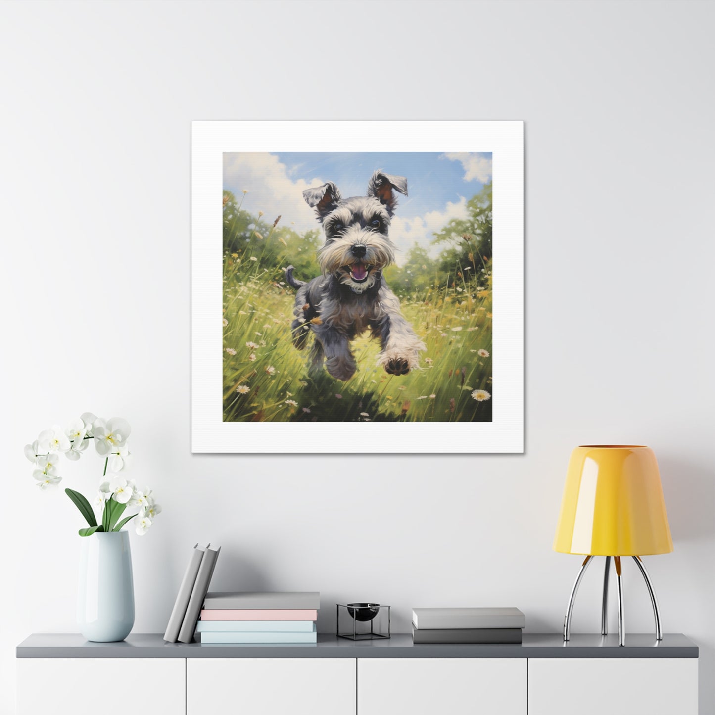 Joyful Frolicking Schnauzer Print