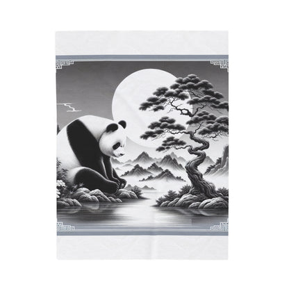 "Moonlit Panda Majesty" -Blanket