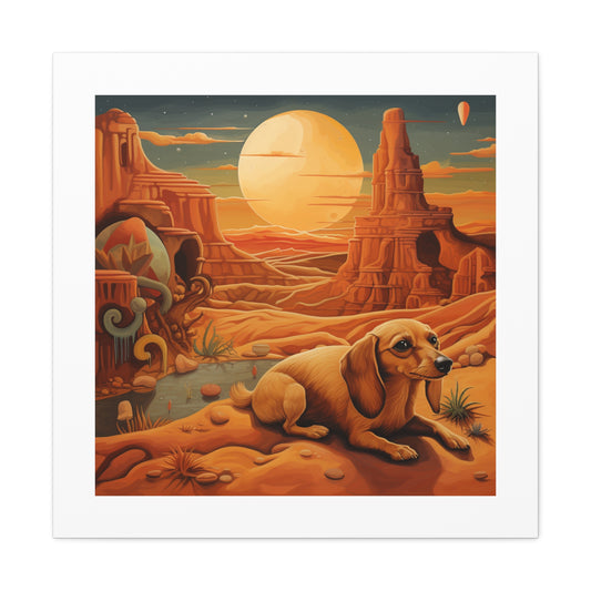 "Dreamy Desert Dachshund"