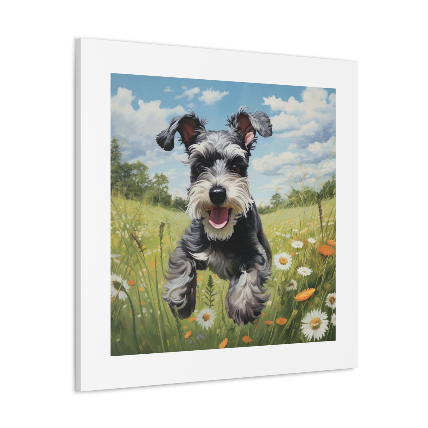 "Joyful Meadow Schnauzer Print"