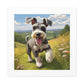 Vibrant Schnauzer Frolicking Canvas