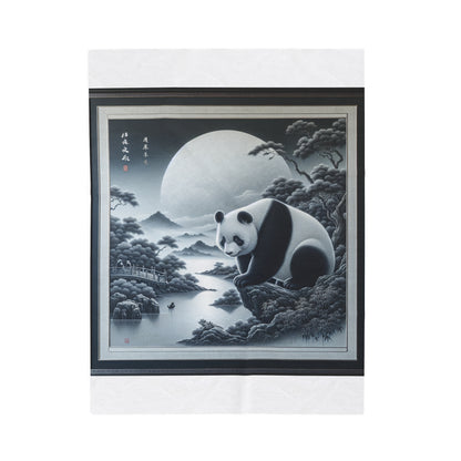 "Moonlit Majesty: Panda's Grace" -Blanket