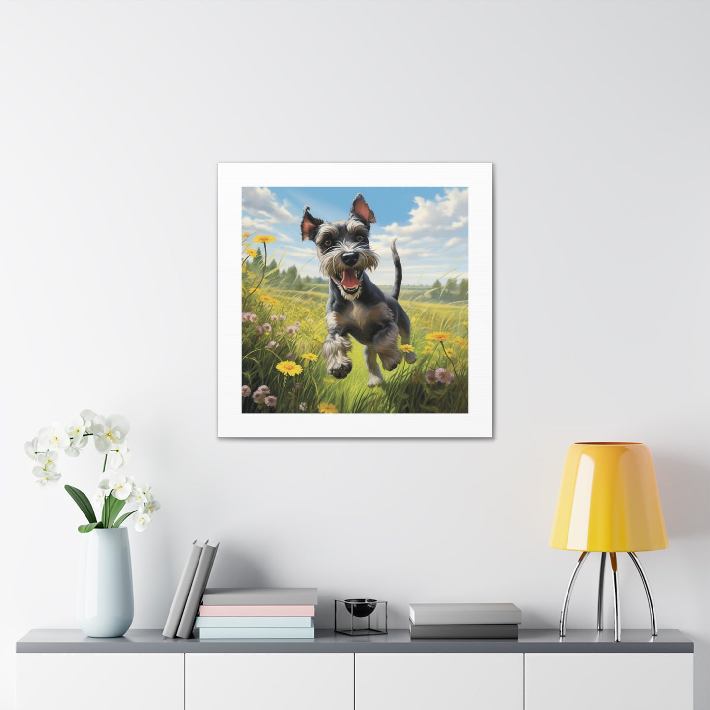 Joyful Frolicking Schnauzer Print