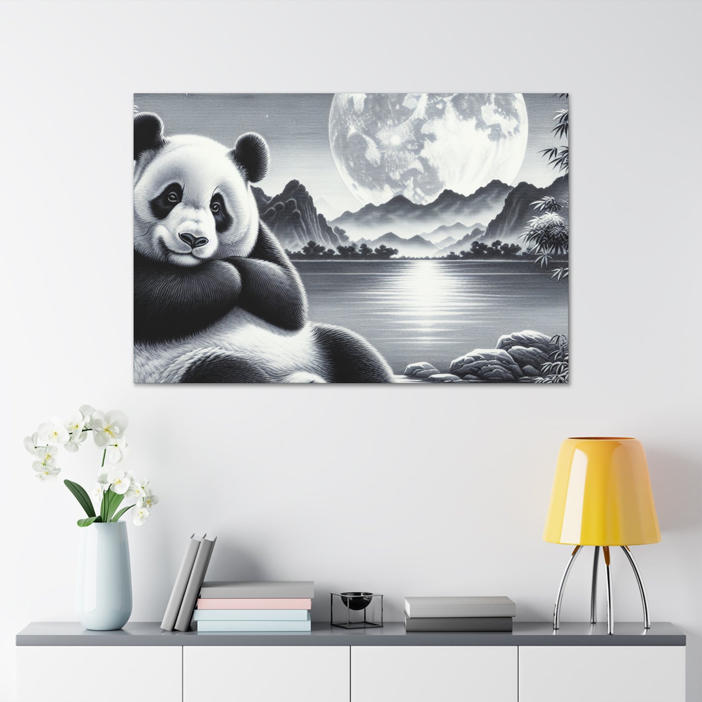 "Panda Moonlight"- Canvas