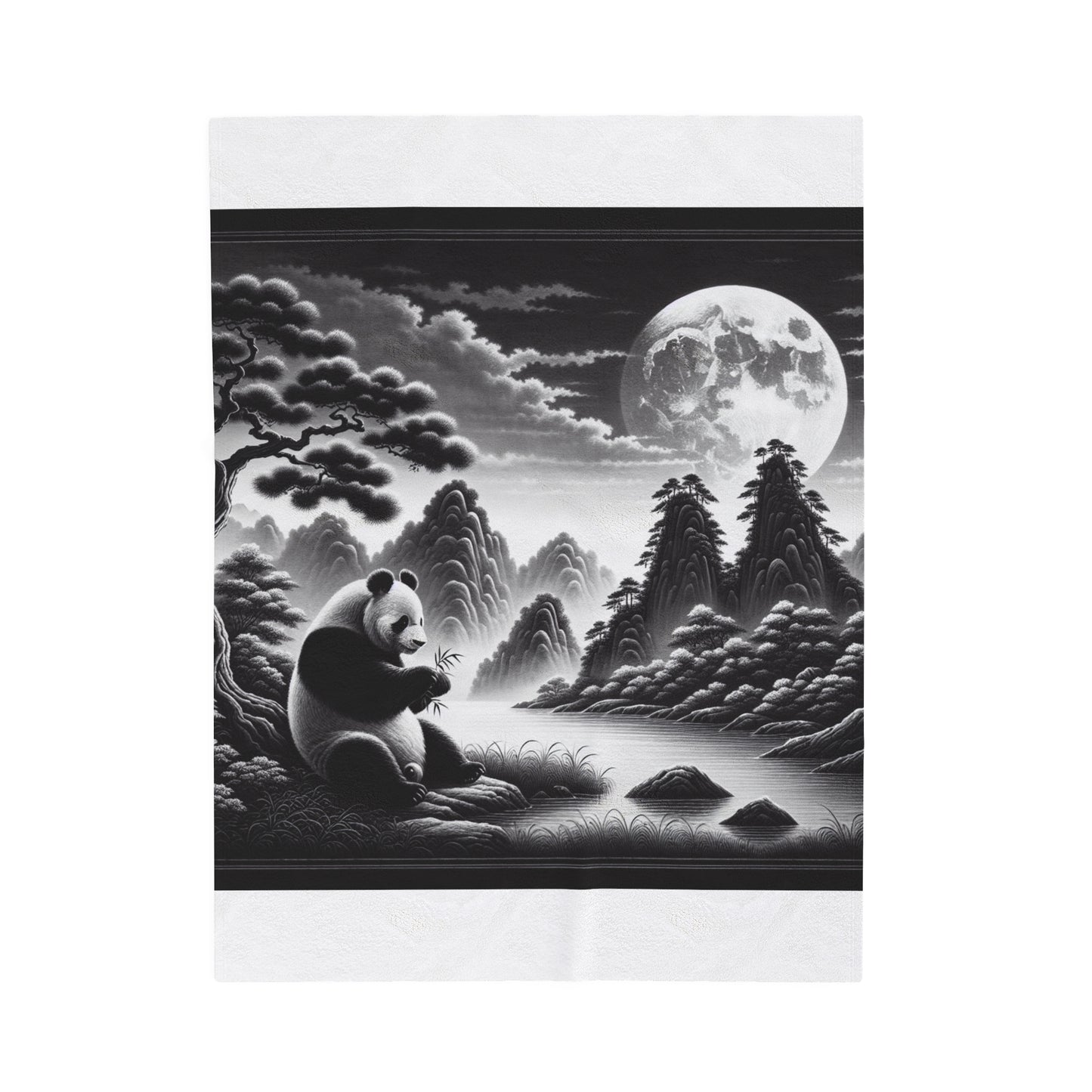 "Panda Moon Serenity" -Blanket