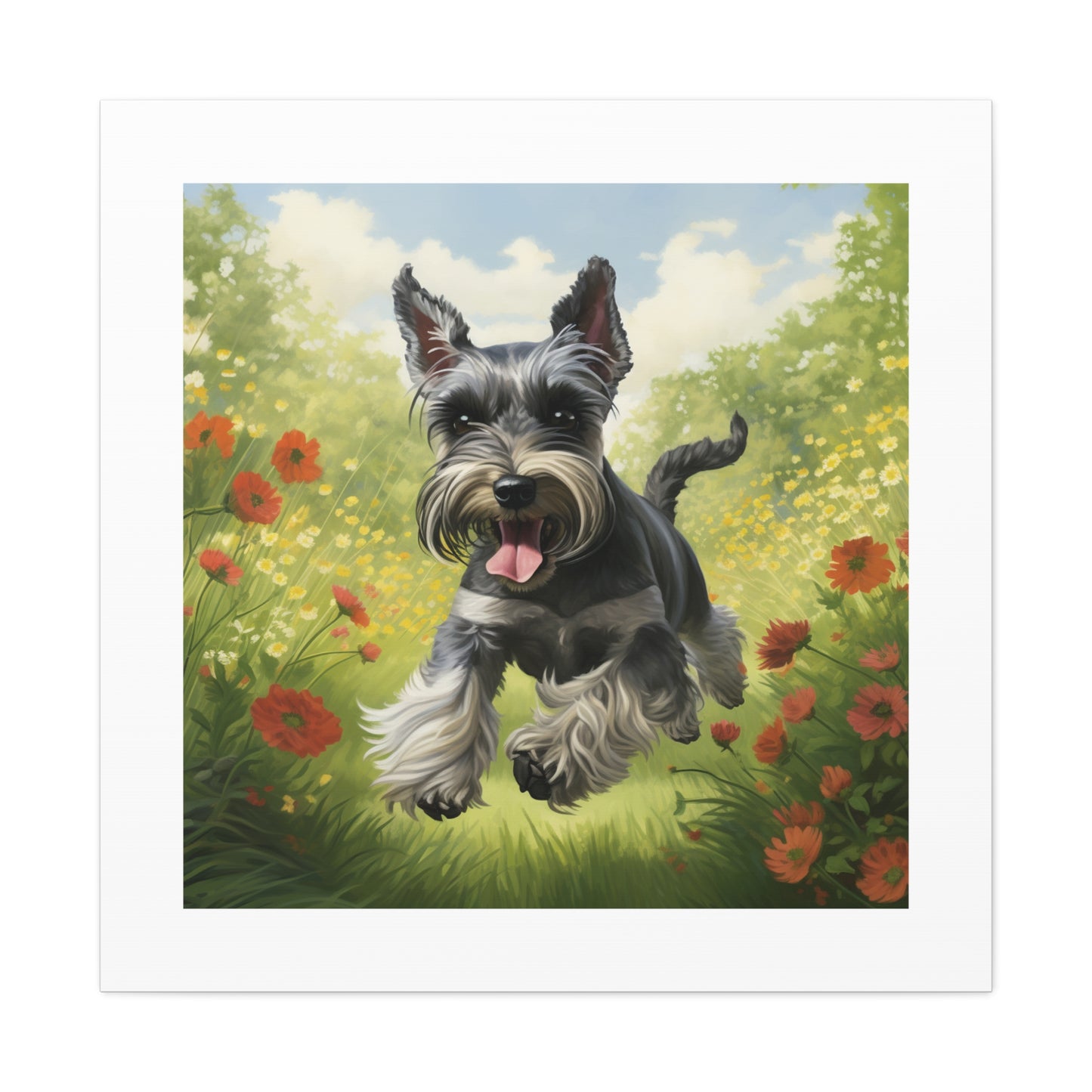 "Joyful Schnauzer Pasture Print"