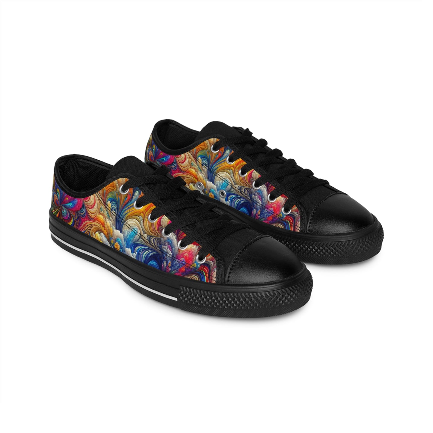 "PsycheBloom Rainbow Canvas"- LowTop Shoes