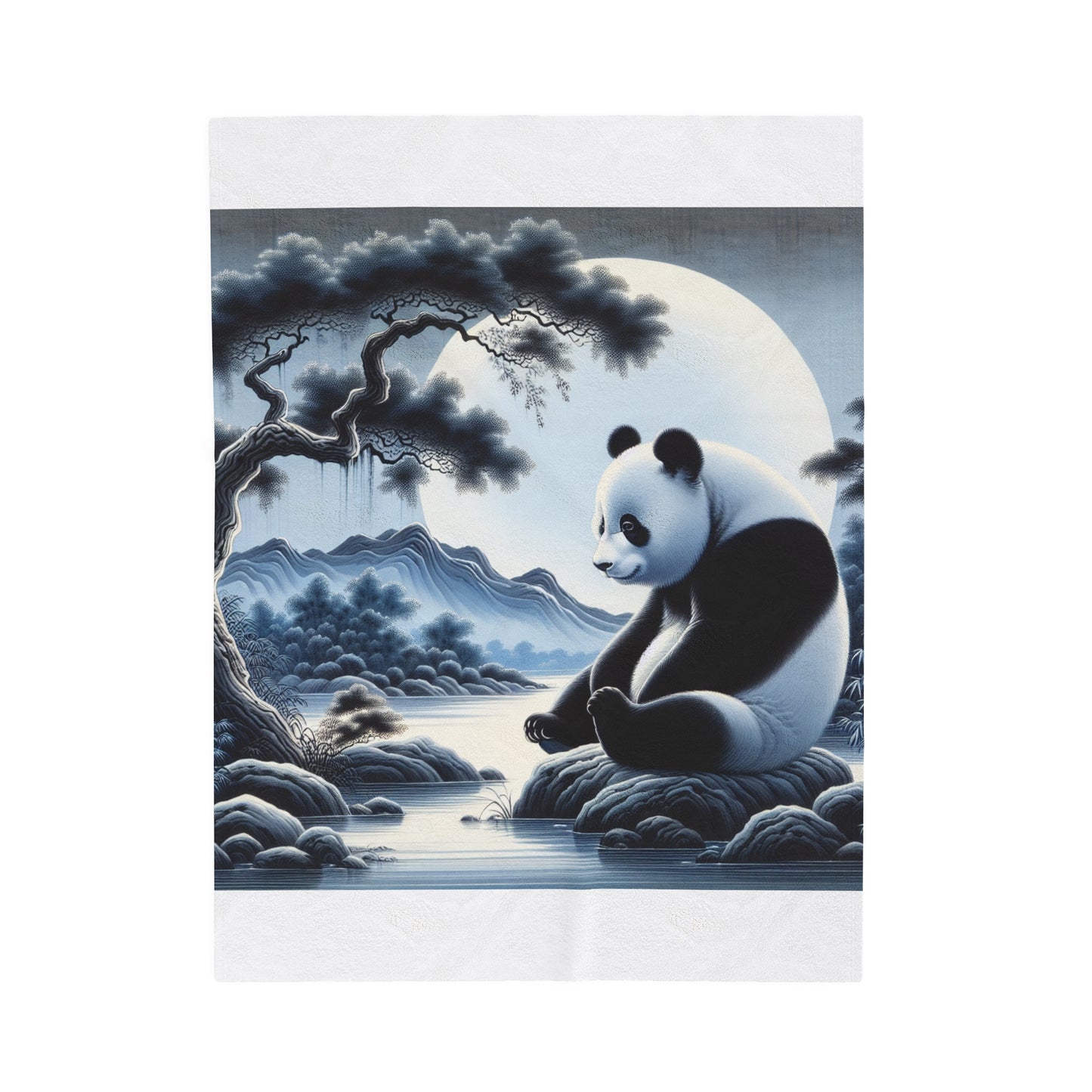 "Panda's Moon Serenade" -Blanket
