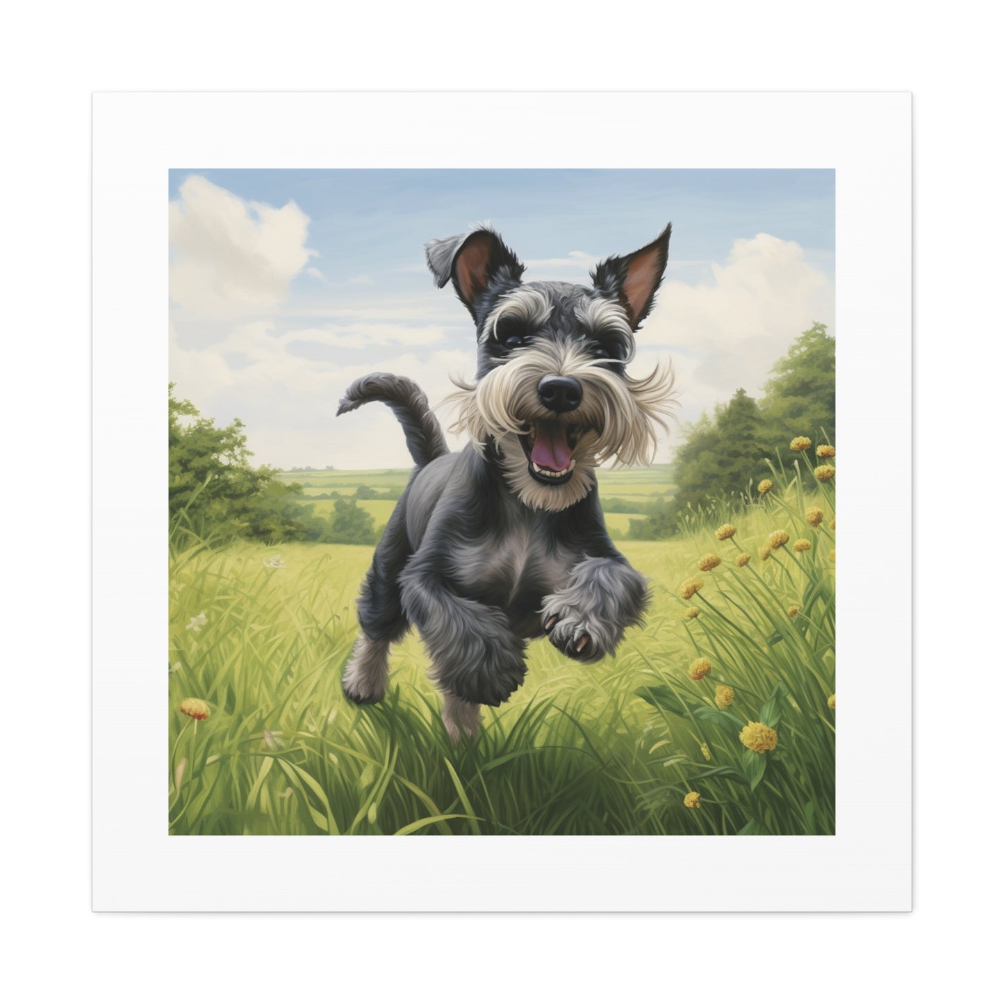 Joyful Schnauzer Print.