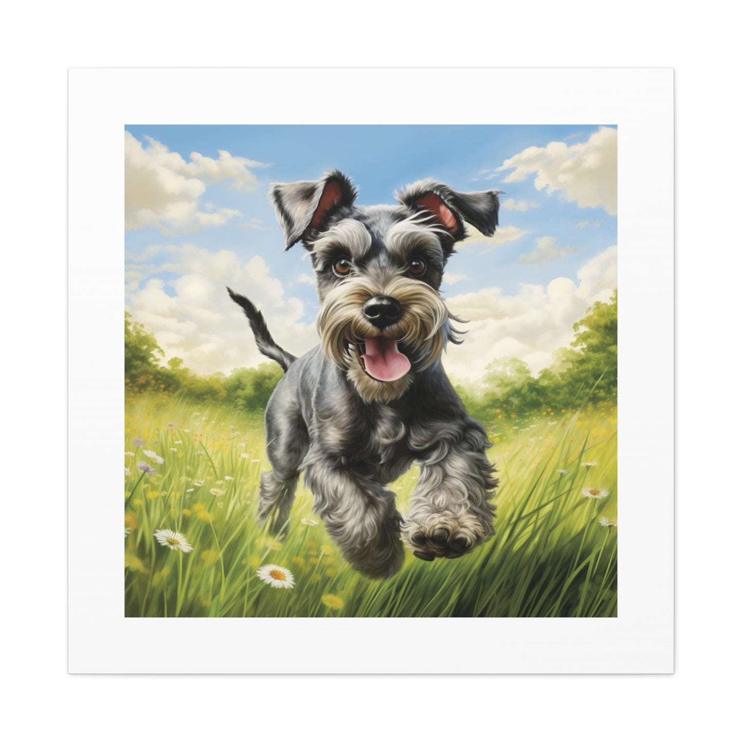 "Joyful Miniature Schnauzer Pasture"