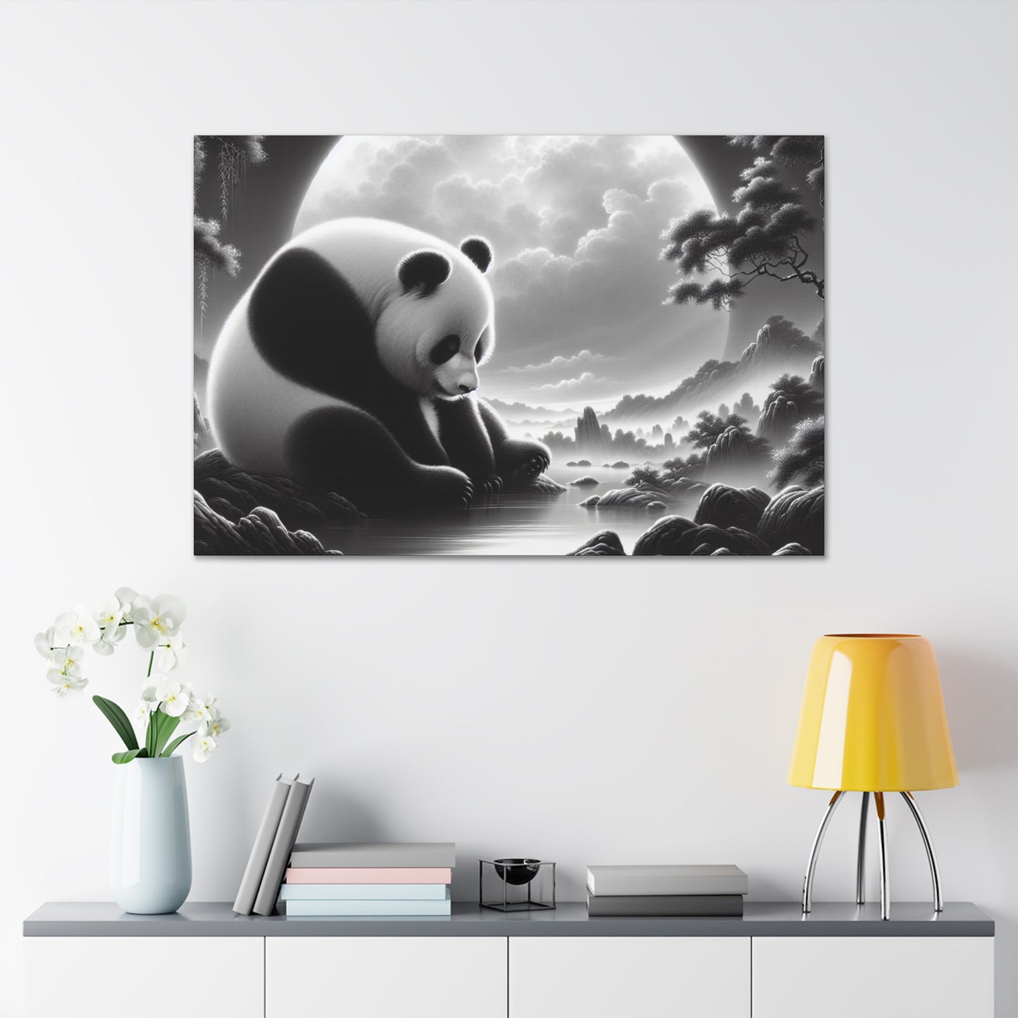 "Panda Moonlight"- Canvas