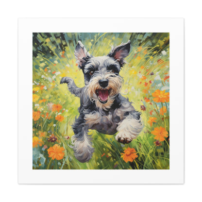 "Cheerful Schnauzer in Spring"