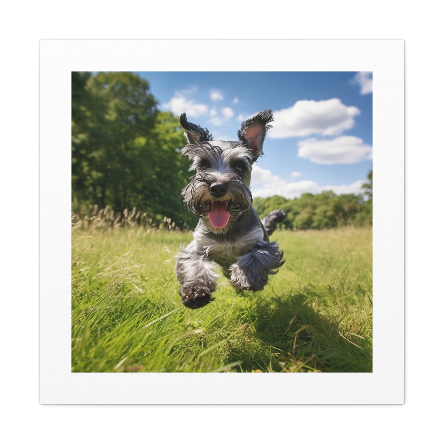 Joyful Schnauzer Pastoral Print