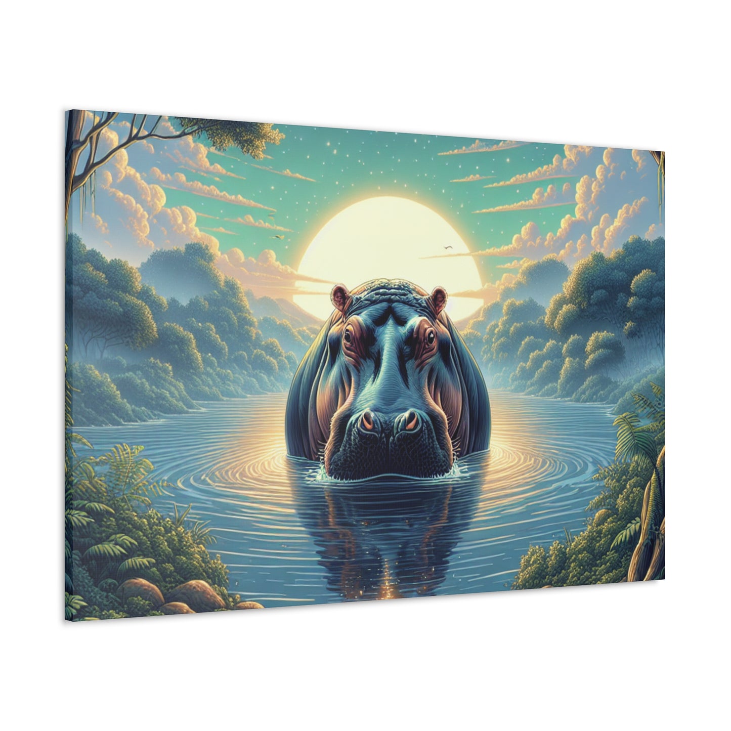 "Enchanted Sunset Hippo"